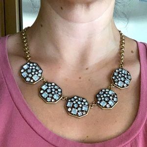 J. Crew gold tone statement necklace with crystals